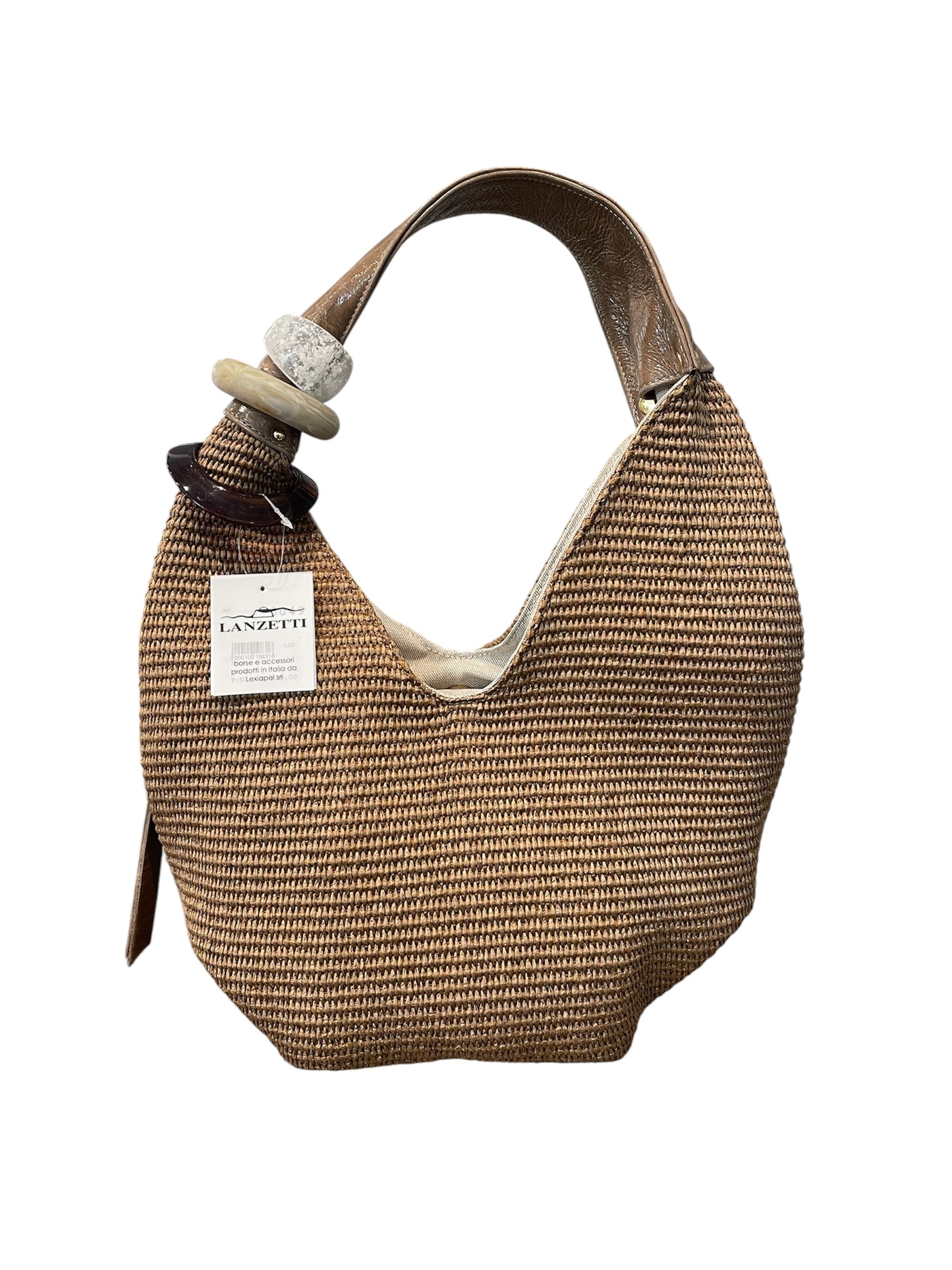 Lanzetti Beutel Bast+Leder 3049